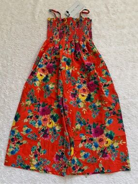 Cara Cara girls Goldie Romper in cherry bouquet NWT